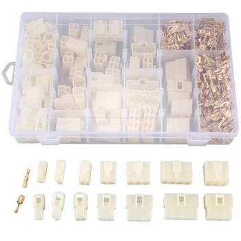 

400Pcs 6.3mm 1 2 3 4 6 8 9 Pin Electrical Automotive Wire Connector Male Female Socket Plug and Pin Header Crimp Wire Terminals