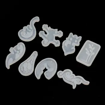 

8Pcs Cute Cat Pendant Resin Silicone Molds Kit Jewelry Making Tools Art Crafts 667E