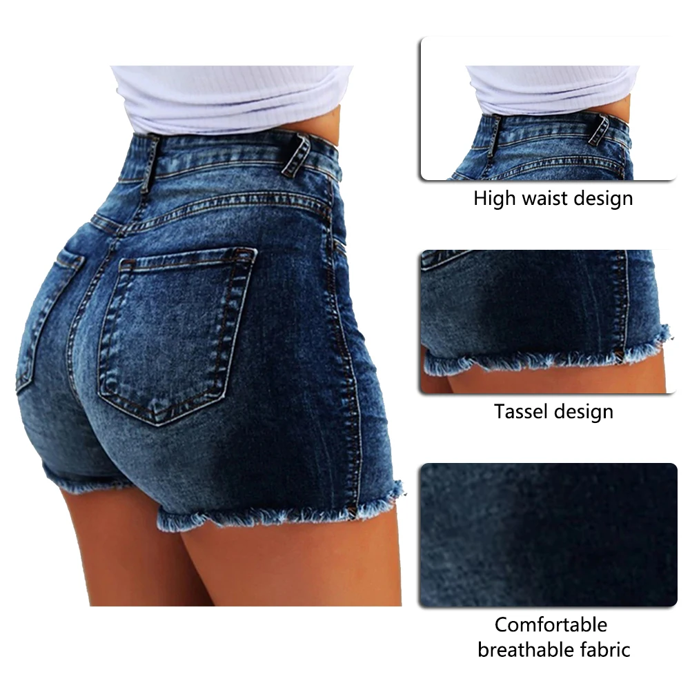 Сексуальные шорты женские летние высокие Джинсовые Шорты повседневные женские джинсы короткие новые женские узкие тонкие джинсовые шорты с пуш-ап горячая распродажа