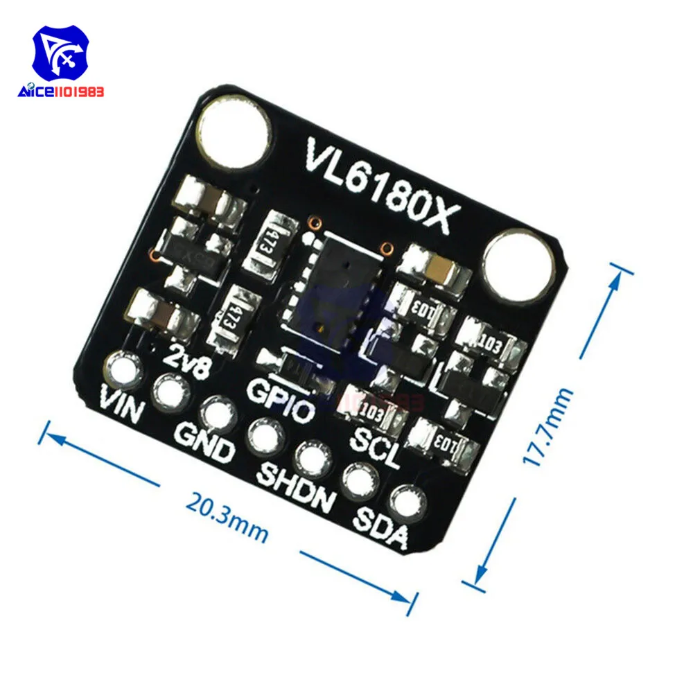 diymore VL6180X Range Finder Optical Ranging Sensor Module I2C Interface 3.3V 5V IR Emitter Ambient Light TOF for Arduino