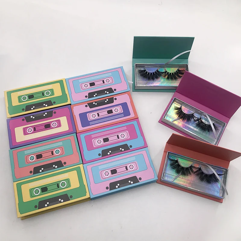 Wholesale Eyelash Packaging Box Magnetic Tape Rectangle Case Dramatic 5D 25mm Mink Lashes Creative Eyelashes Package | Красота и
