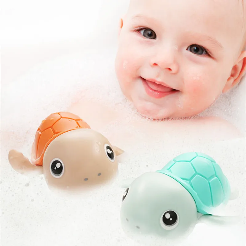 Baby Bath Toys Animal Cute Cartoon Tortoise Toddler Water Toys Wind-Up Swim Turtle Bathroom Baby Clockwork Animal Toy 4
