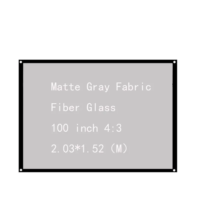 Thinyou Matte Gray Fabric Fiber Glass 100 inch 4:3 White Projection Screen For HD Projector Home Theater Cinema Movies Party