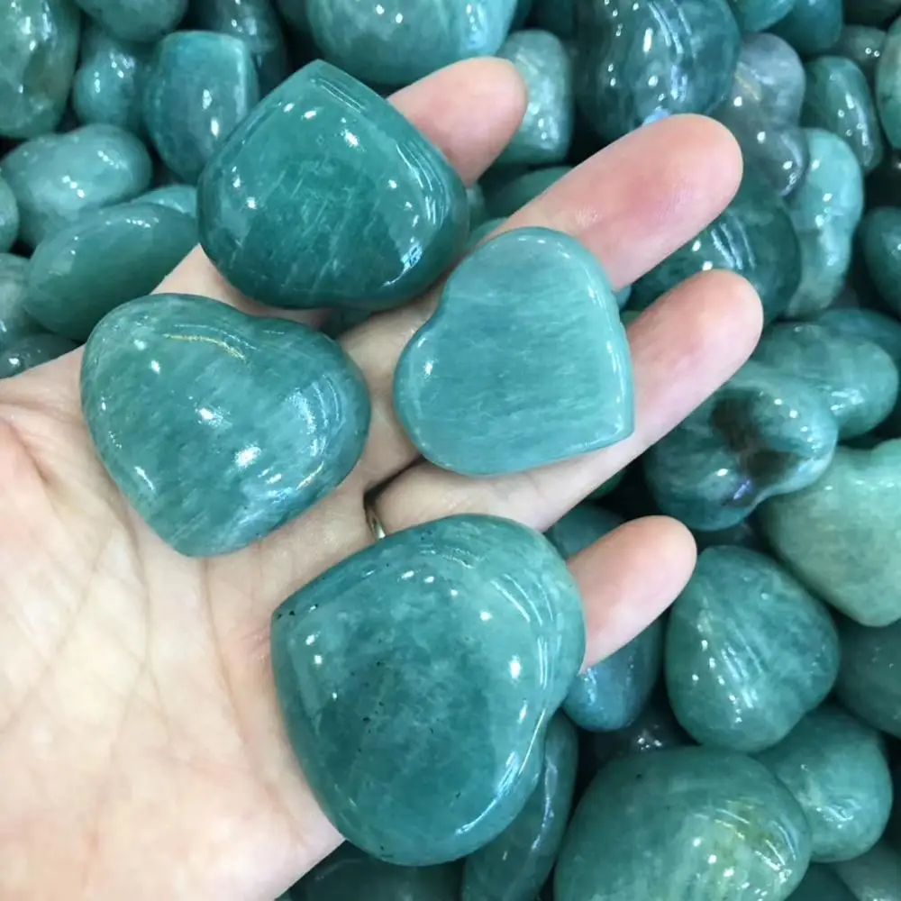 

Amazonite heart quartz mineral crystals natural gemstone healing cristal stones home decor pedras para artesanato