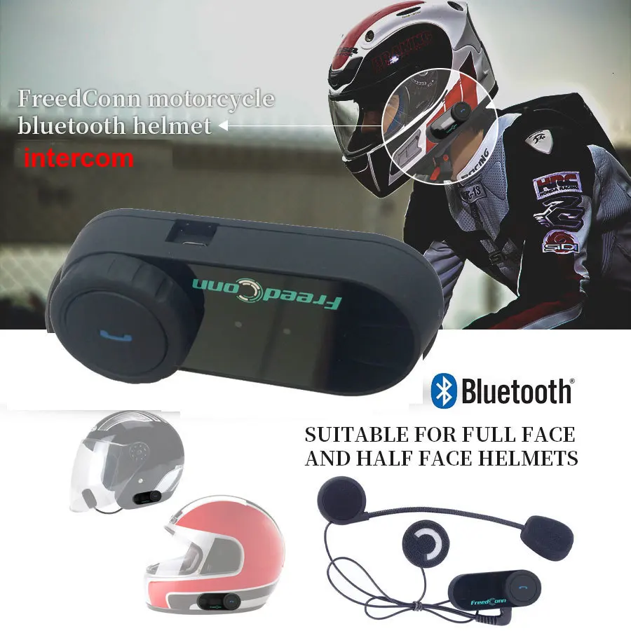 2 шт FreedConn мотоциклетный домофон Bluetooth шлем T-COM OS FM 2 Rider BT переговорные мото стерео HandFree гарнитуры микрофон