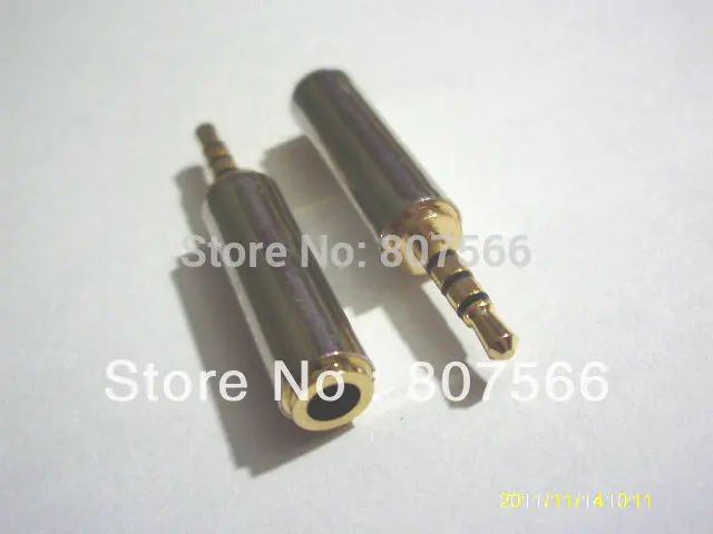 100pcs 2 5mm to 3 5mm 4Pole Headphone Jack Plug Adapter New