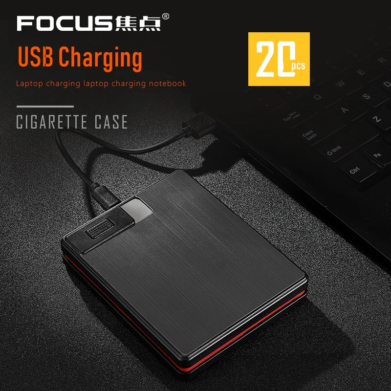 20 шт. чехол для сигарет плазменная дуга Вольфрамовая зажигалка USB электронные импульсные зажигалки для автомобиля большой емкости держатель для табака чехол s
