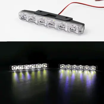 

2Pcs/Pair 6 LEDs Car Daytime Running Lights Car-styling DRL Car Daytime Lamp Auto Fog Light Super Bright Waterproof DC 12V