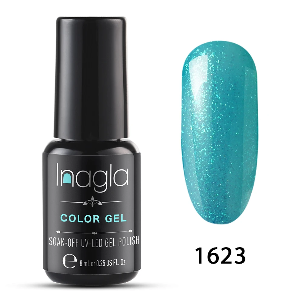 Inagla чистый цвет УФ-гель для ногтей 8 мл чистый цвет для ногтей базовое верхнее покрытие впитывающийся Гель-лак для ногтей маникюрный лак - Цвет: 1623