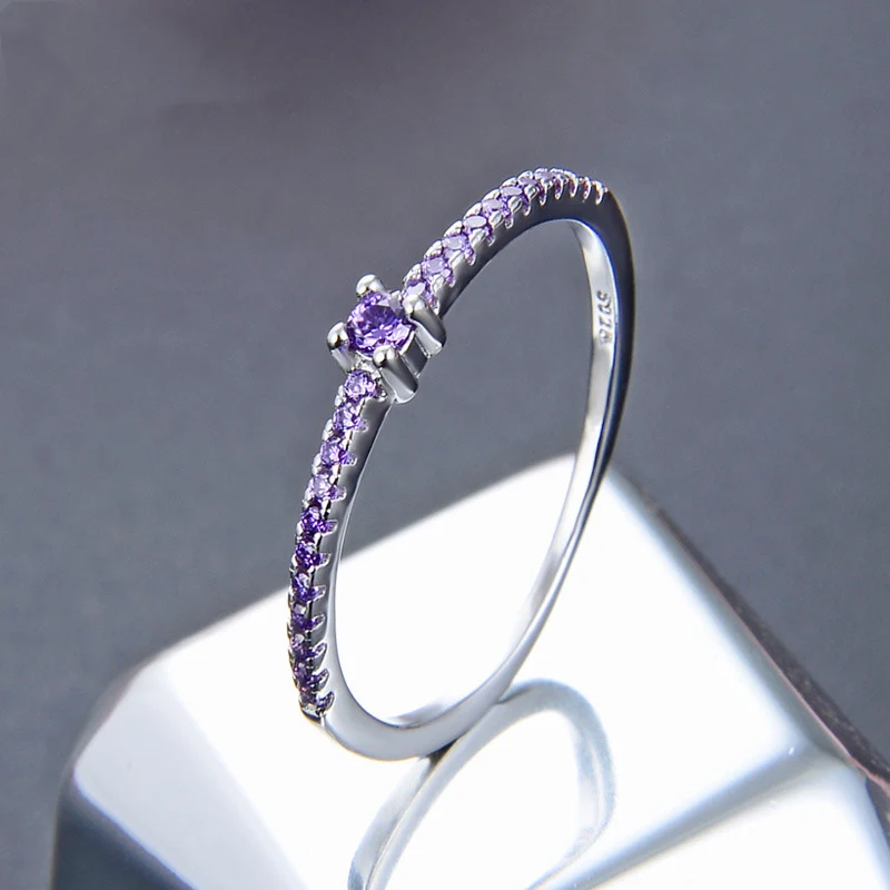 Кольца из стерлингового серебра S925 пробы для женщин, новые повседневные Модные простые корейские однорядные кольца с инкрустированным цирконием, Женские Ювелирные изделия