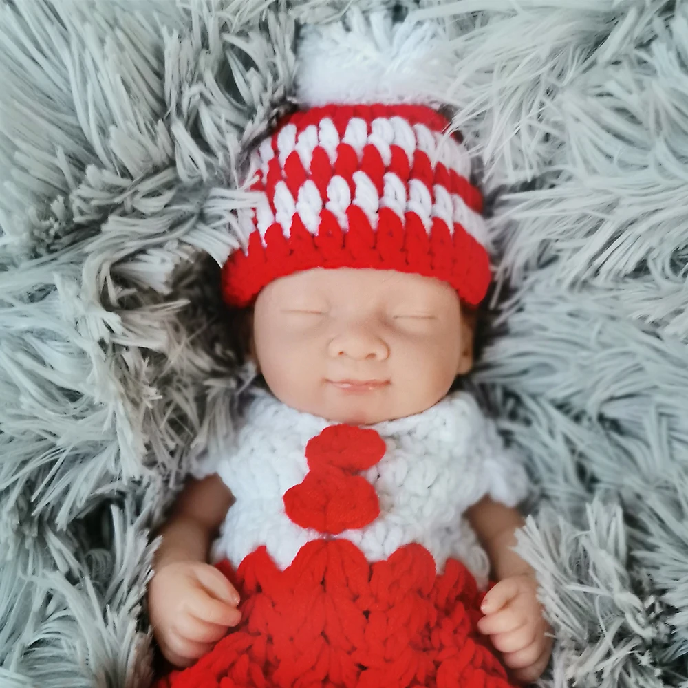Цельная силиконовая кукла реборн 10 дюймов мини bebe Reborn girl Детские куклы Boneca Reborn настоящая мягкая сенсорная кукла подарок