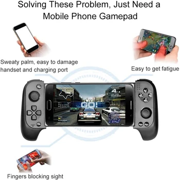 

Mobile Game Controller, Telescopic Wireless Bluetooth Controller Gamepad Joystick for IOS Android Phone