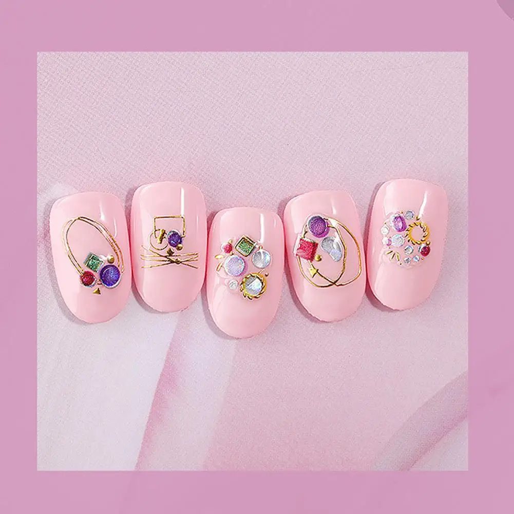XY Fancy Adhesive-self Nail Art Stickers 3D Gold& Silver Metalic Nail Decorations Nail Sticker DIY Decal