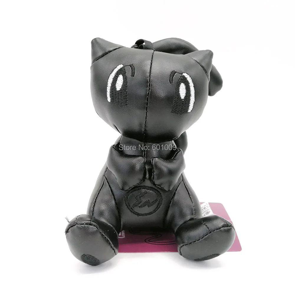 Free Shipping EMS 100/Lot PU Black Fragment Mew 11CM Doll Clip Keychain For Animal Dolls Soft Kids Gifts