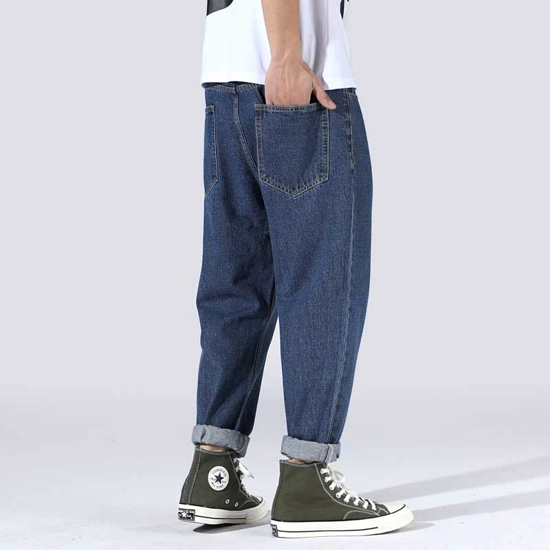 ハーレムジーンズメンズジーンズブランド Vingate 紳士服ヒップホップゆるいだぶだぶデニムパンツプラスサイズのズボンブルー Jeans Aliexpress