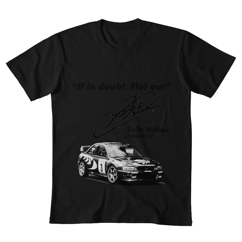 Если вы сомневаетесь, плоская(с subaru) Футболка ралли Колин mcrae, если в сомнении плоский автомобиль Гонки sti