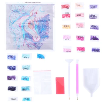 

1 Set of Diamond Painting Unicorn Steed Decorative Painting Resin Drawing