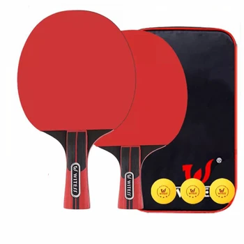 

Table Tennis Racket Carbon Fiber 5-layer Rubber Table Tennis Bat Lightweight Powerful Long Short Handle Horizontal Grip With Bag