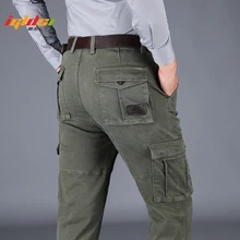 Мужские весенние брюки карго хлопковые военные мешковатые джоггеры с несколькими карманами повседневные брюки комбинезоны армейские брюки плюс размер 44