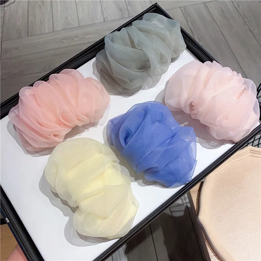 Korean Multi-layer Pleated Organza Hair Bows Large Size French Clip Exaggerated Bowknot Ponytail Hairpin Women Accessories |