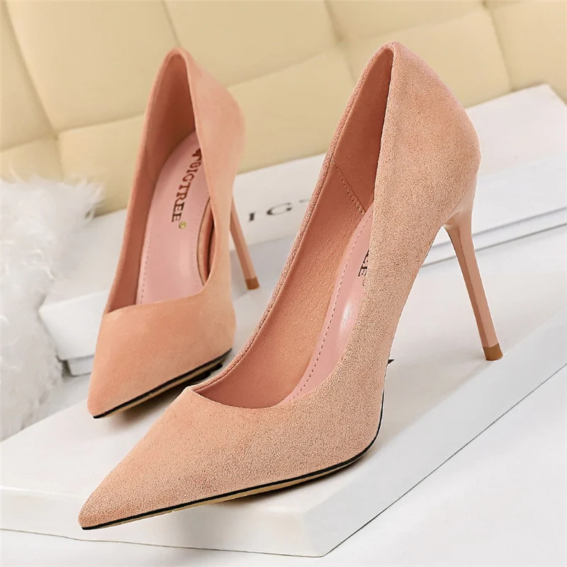 Red Pointed Pencil Heels, high fashionable - Women - 1761642299