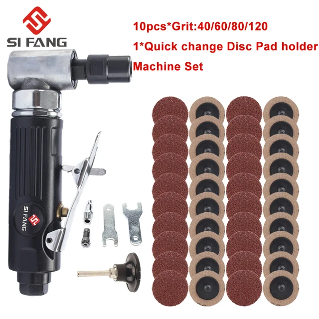 1/4" Air Pneumatic Right Angle Grinder Mini Polisher kit with 2'' Grinding Discs