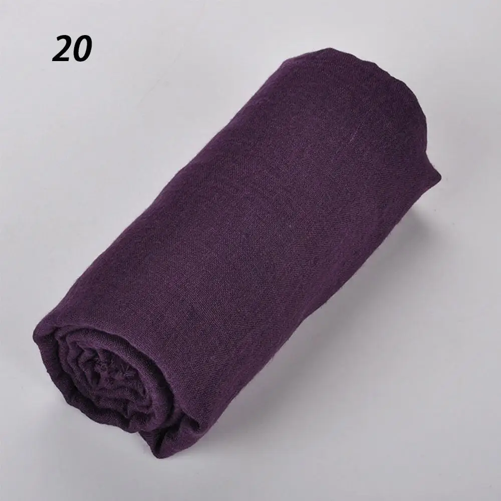 20 Purple Sparsil женские летние мягкие TR хлопковые шарфы Ретро кисточки сплошной цвет 180x90 шали женские тонкие палантины хиджаб пляжный праздничный шарф - Цвет: 20 Purple