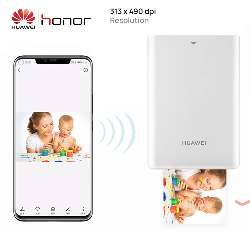 Цена Оригинальный huawei Zink портативный фотопринтер Honor Mini Pocke принтер Bluetooth подключение мобильного телефона Android iOS DIY Share