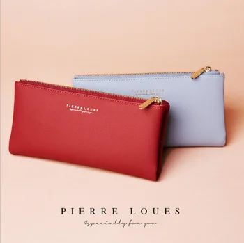 

Korean style Ladies Wallets Clutch Solid Long coin purse women's wallet with Zipper pu leather Big Capacity