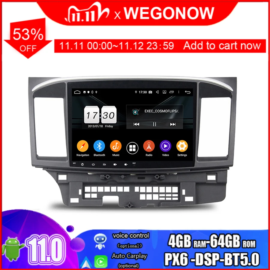 TDA7851 IPS Android 11 0 64 Гб ПЗУ 8 ядер для MITSUBISHI Lancer 2014 2015 автомобильный DVD-плеер GPS Glonass