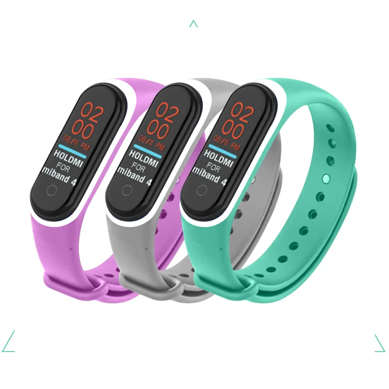 Для Xiaomi mi ремешок 4 ремешок силиконовый браслет для Xiaomi mi 4 аксессуары браслет mi Band 4 замена двойной цвет ремни