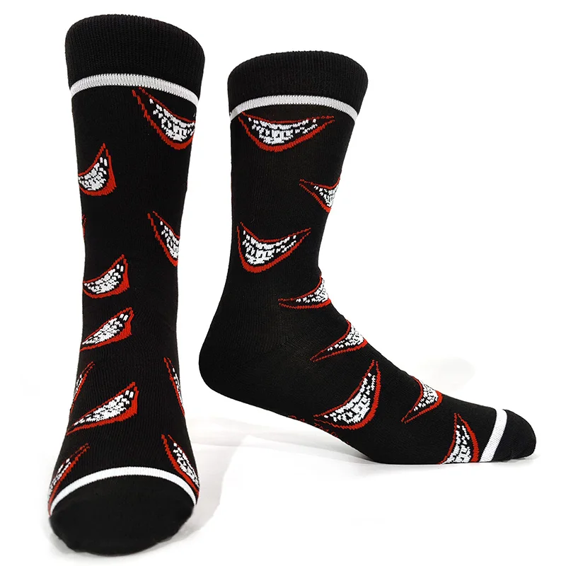 Men's Novelty Fun Graphic Cotton Socks - Unique Designs: Poker, Corgi, Frog, Burger, Piranha, Wolf, Avocado, Eagle