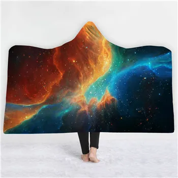 Dreamlike звездное небо Вселенная с принтом богемное одеяло с капюшоном для взрослых Мандала шерпа флисовое женское одеяло из микрофибры - Цвет: Прозрачный
