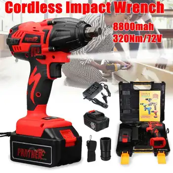 

72V 320Nm 8800mah Electric Rechargeable Brushless Impact Wrench Cordless 1/2 Socket Wrench Power Tool For Makita Battery