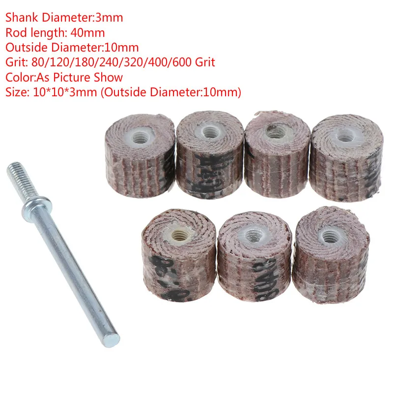 

10Pcs 10mm Sanding Flap Disc Grinding Sanding Flap Wheels Brush Sand Rotary Tool Dremel Accessories