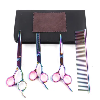 

4pcs/set Professional 7 inch Curved Dog Grooming Scissors for Dogs Shear Hair Cutting Kit Barber Tools Pet Cat Scissors