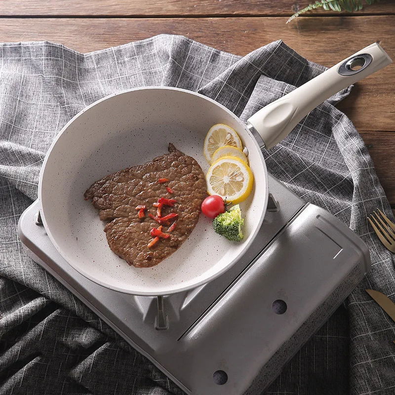 Non-Stick Frying Pan Medical Stone Coating Chef Cooking Pans with Heat Resistant Handle Use for Gas& Incuction Cooker