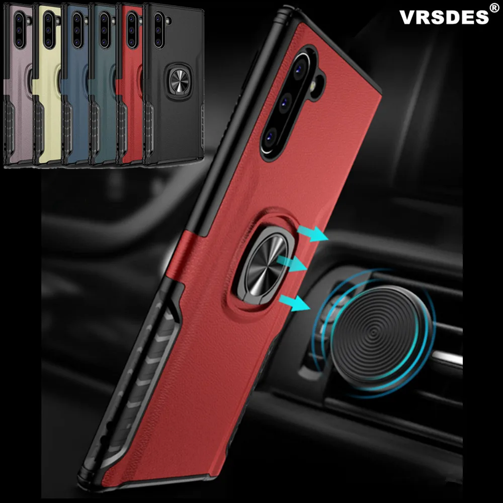 

For Samsung Galaxy Note 10+ 5G Note10 Case Metal Ring Silicone Car Stand Back Cove For Samsung Note 10 Plus 5G Note 10 Pro Capa
