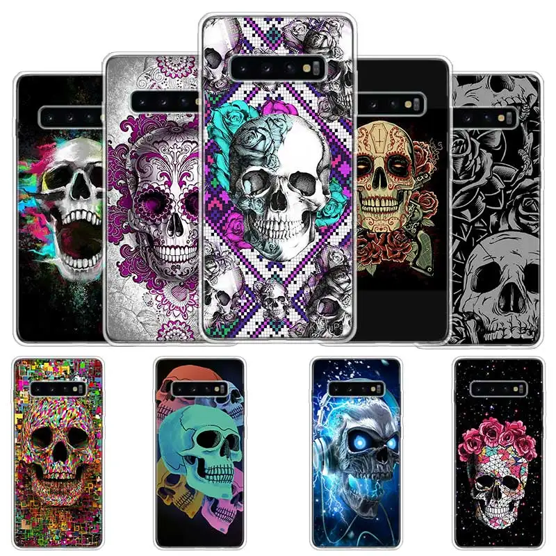 С рисунками в виде черепов Для Samsung S7 край S8 S9 плюс S10E S10 Lite S20U защитный чехол для