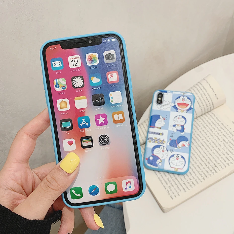 Милый чехол Doraemon для iPhone 11 Pro Max XR XS Max X мультяшный силиконовый чехол для телефона iPhone 8 7 6S 6 Plus 5 5S SE TPU чехол