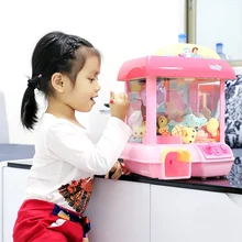 Machine à griffes de poupée à pinces, à pièces de monnaie, bricolage, Mini poupée à bonbons, griffe, Machine à grue d'arcade Portable, jeu de société, cadeau pour maison de poupée