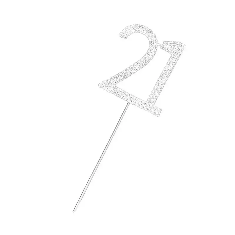 № 10, 16, 20, 21, 25, 50, 60, 70, стразы, украшенные цифровой наклейкой, Топпер для торта, для 10-й 20-й 60-й свадьбы, юбилея/дня рождения