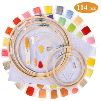 

Threads Embroidery Floss Embroidery Threads with Organizer Storage Box Embroidery String Bracelets String Kit DIY Sewing Tools