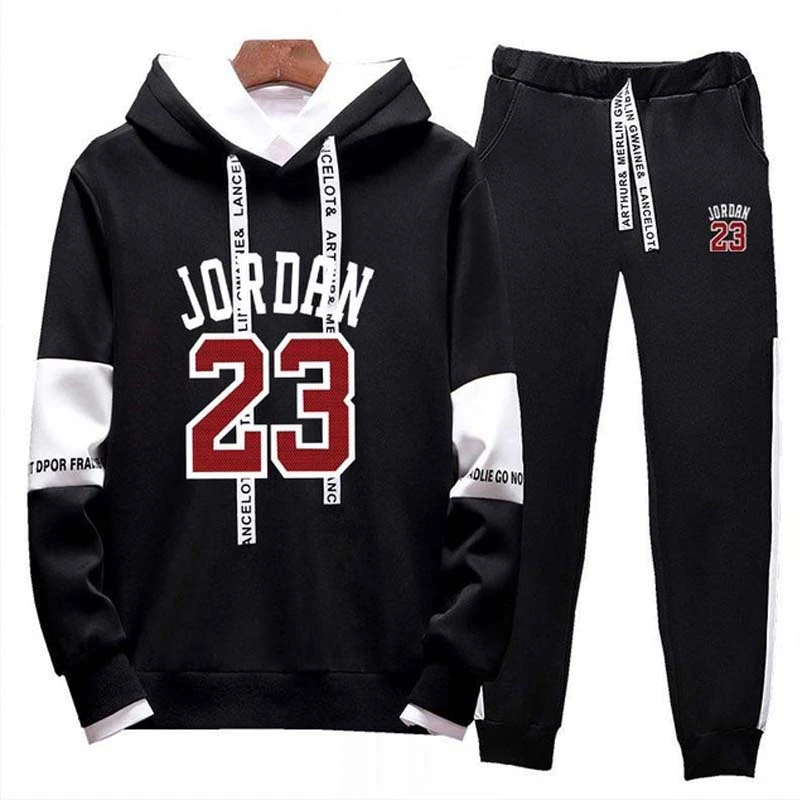 Conjunto de de dos piezas para hombre, conjunto deportivo jordan 23, Sudadera con capucha, de chándal, ropa deportiva para jogging|Conjuntos para hombres| - AliExpress