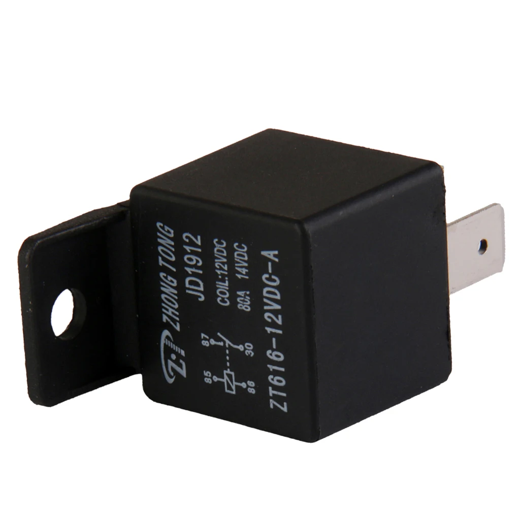 Black Car Truck Auto Heavy 12V 80A 80 AMP SPST Relay Relays 4 Pin