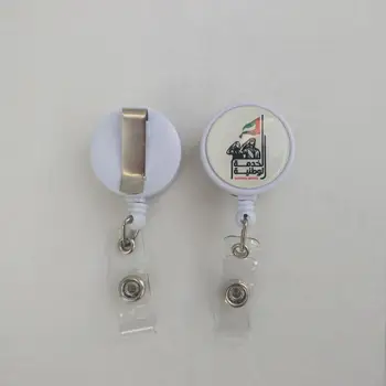 

Free shipping 1000pcs/lot customized logo badge reel; promotional retractable plastic badge holder; belt clip BR18