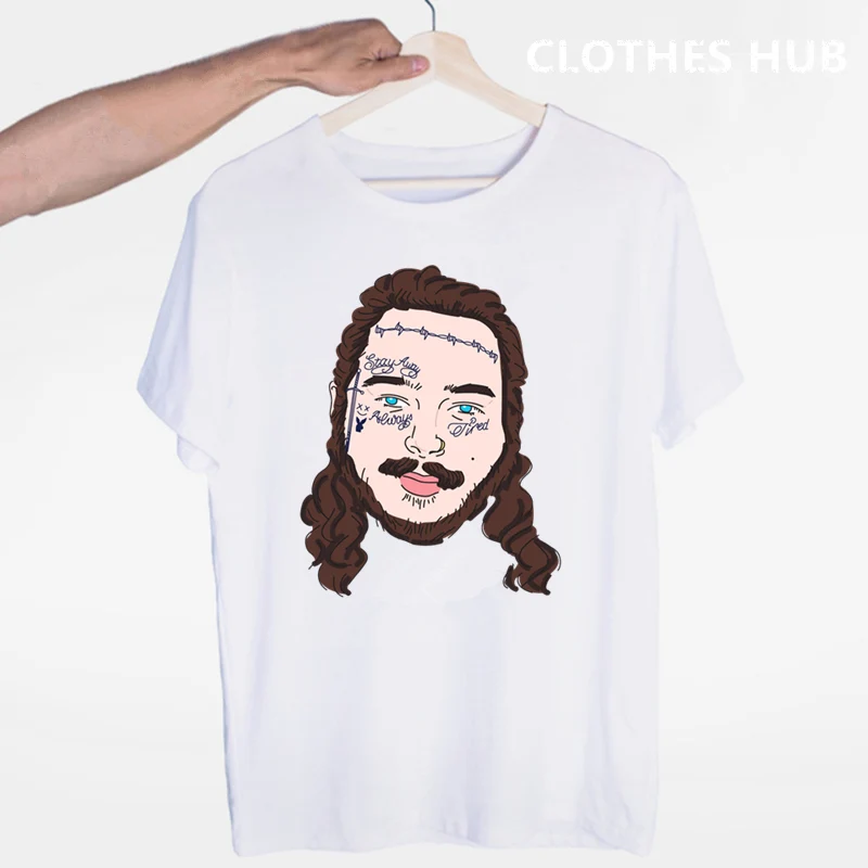 Футболка Post Malone в стиле хип хоп с круглым вырезом и короткими рукавами летняя