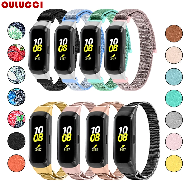 OULUCCI leather watch band for Samsung galaxy SM R370 watch band Metal Bracelet strap for samsung galaxy watch strap