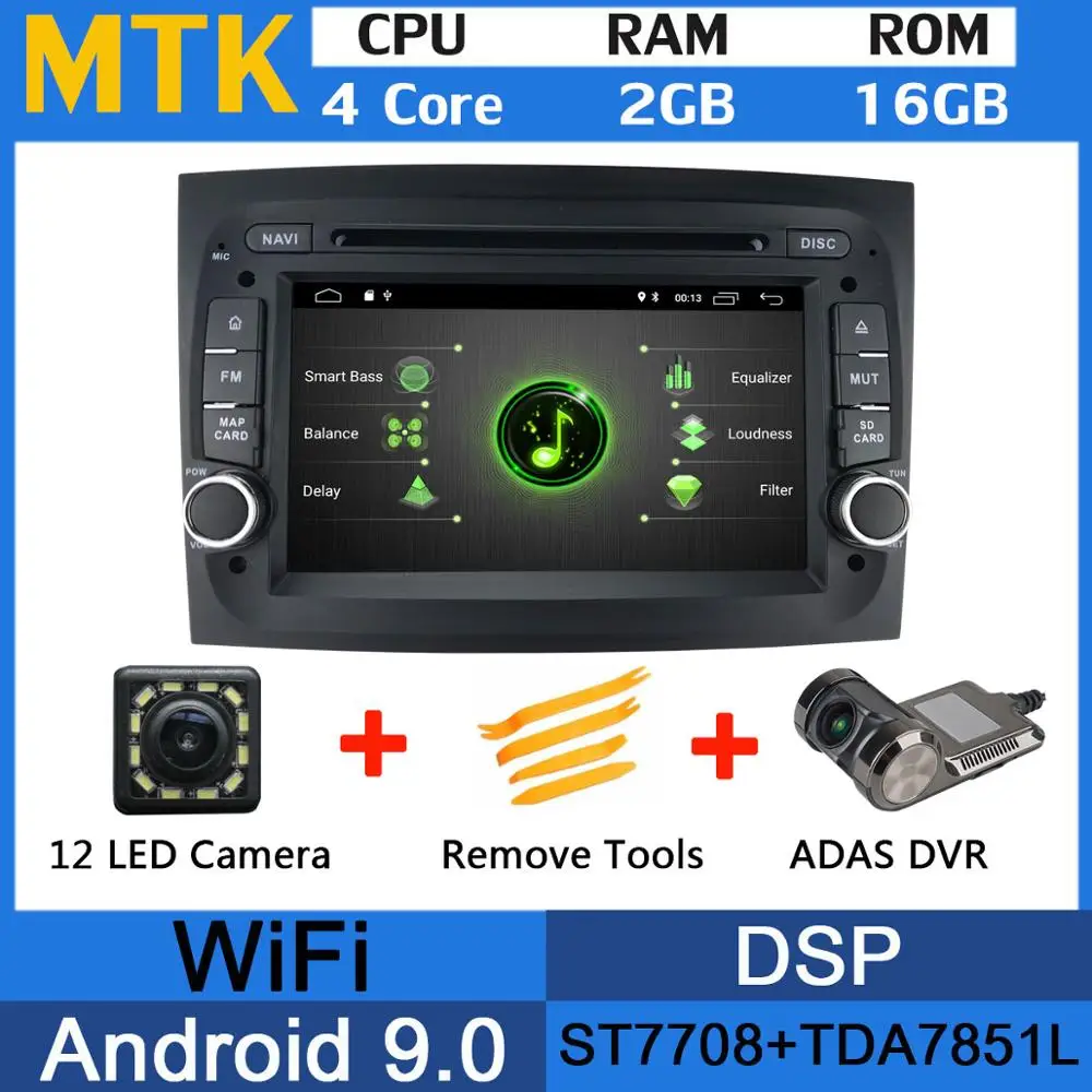 5 USB порт PX6/Восьмиядерный Android 9,0 автомобильный DVD для Fiat Doblo автомобильный Радио gps Мультимедиа Android Авто DSP - Цвет: MTK-Adas