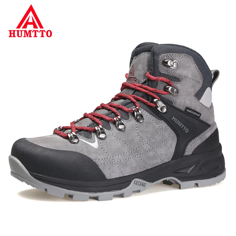 HUMTTO Leather Hiking Boots for Women 2021 Waterproof Sport Climbing Trekking Shoes Breathable Outdoor Tactical Sneakers Womens